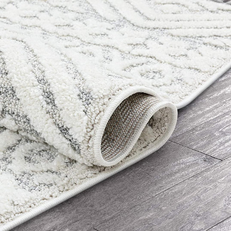 Foundry Select Machine Tufted Gray/White Indoor/Outdoor Rug Wayfair